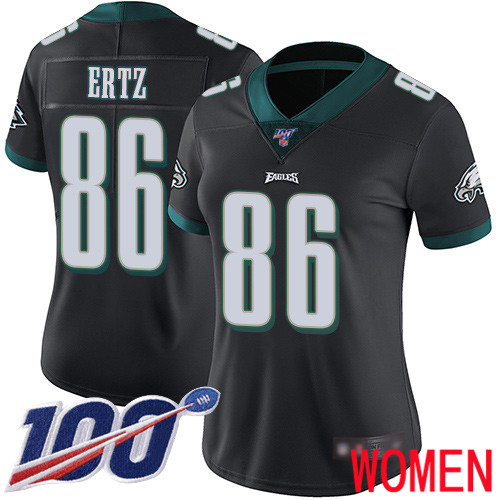 Women Philadelphia Eagles #86 Zach Ertz Black Alternate Vapor Untouchable NFL Jersey Limited Player Season